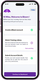 Bloom platform — mobile screen